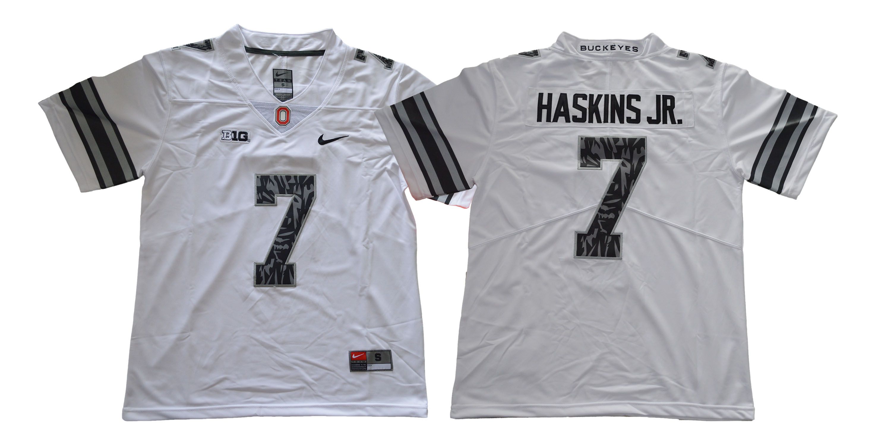 Men Ohio State Buckeyes #7 Haskins jr White pattern Nike NCAA Jerseys->->NCAA Jersey